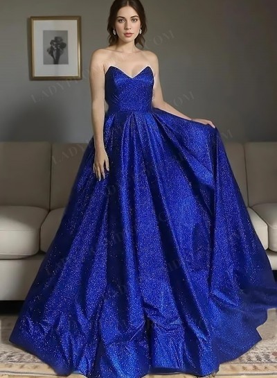 2025 Ball Gown Sequins Sweetheart Sleeveless Sweep/Brush Train Prom Dresses