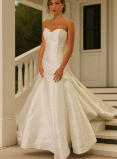 2025 Mermaid Satin Sweetheart Long Wedding Dresses