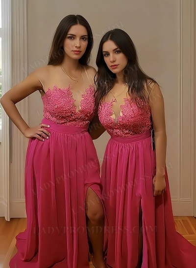2025 Fuchsia Chiffong Bridesmaid Dresses