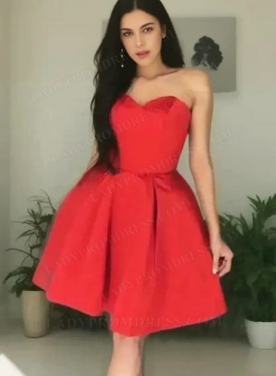 Red Ball Gown Sweetheart Sleeveless Cut Short Mini Homecoming Dresses