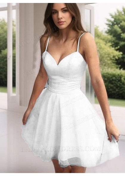 A-Line Princess Sweetheart Sleeveless Tulle Short Homecoming Dresses, As Picture & Size 2 - 26W In Stock & Ships in 48 Hours - Image 12